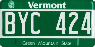 VT license plate BYC424