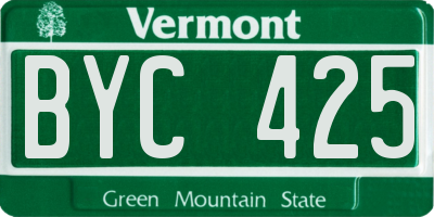 VT license plate BYC425