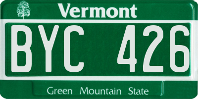 VT license plate BYC426