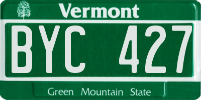VT license plate BYC427