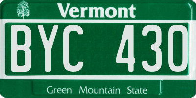 VT license plate BYC430