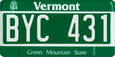 VT license plate BYC431
