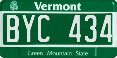 VT license plate BYC434