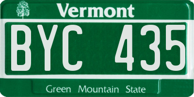 VT license plate BYC435