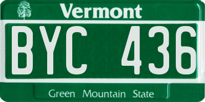 VT license plate BYC436