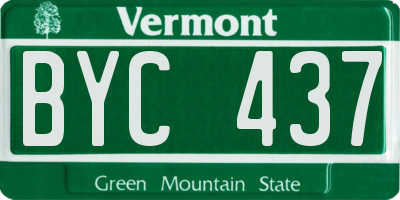 VT license plate BYC437