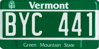 VT license plate BYC441