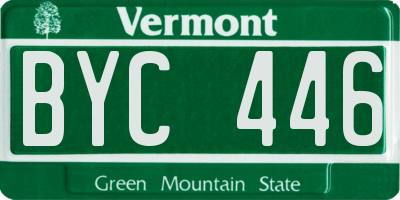 VT license plate BYC446