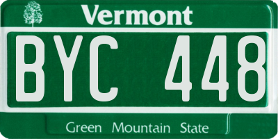 VT license plate BYC448