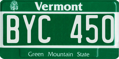 VT license plate BYC450