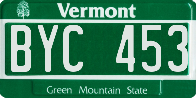 VT license plate BYC453