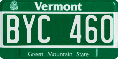 VT license plate BYC460