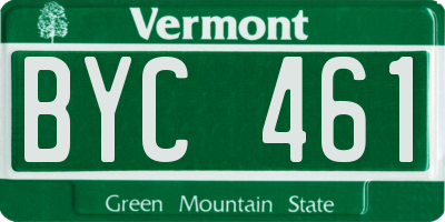 VT license plate BYC461