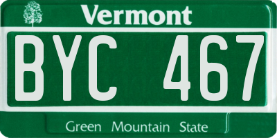 VT license plate BYC467