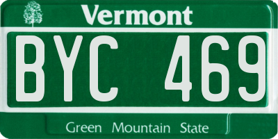 VT license plate BYC469