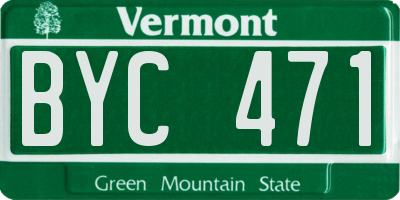VT license plate BYC471