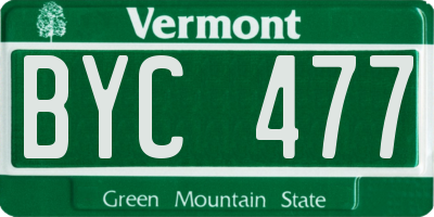 VT license plate BYC477