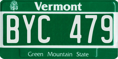 VT license plate BYC479