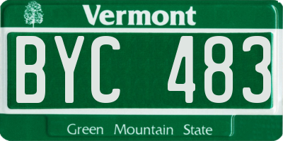 VT license plate BYC483