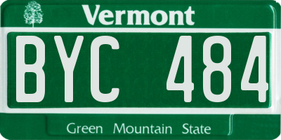 VT license plate BYC484