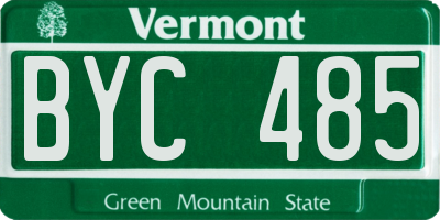 VT license plate BYC485