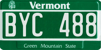 VT license plate BYC488