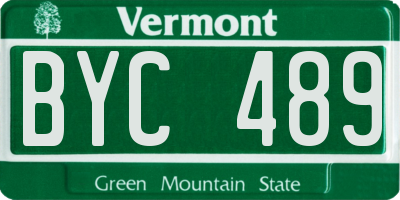 VT license plate BYC489