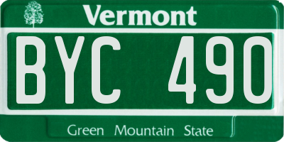 VT license plate BYC490