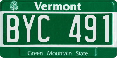 VT license plate BYC491
