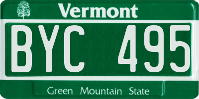 VT license plate BYC495