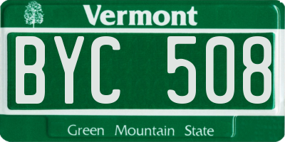 VT license plate BYC508