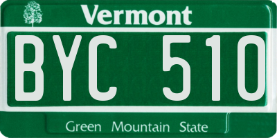 VT license plate BYC510
