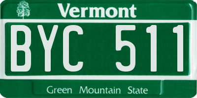 VT license plate BYC511