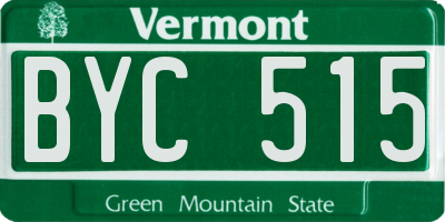 VT license plate BYC515