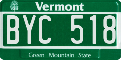 VT license plate BYC518