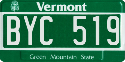 VT license plate BYC519