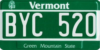 VT license plate BYC520