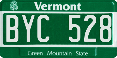 VT license plate BYC528