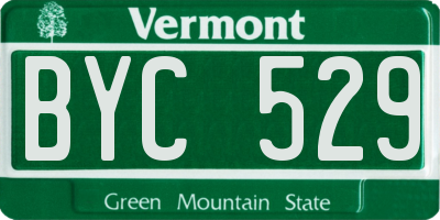 VT license plate BYC529