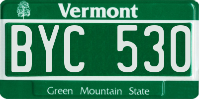 VT license plate BYC530