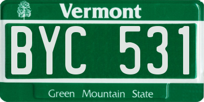 VT license plate BYC531