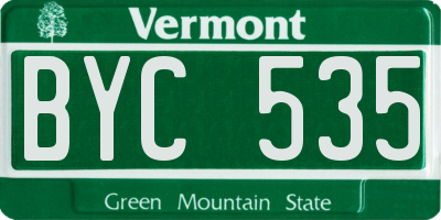 VT license plate BYC535
