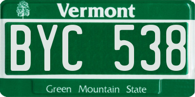 VT license plate BYC538