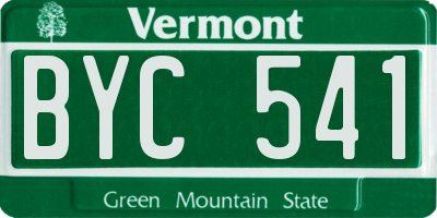 VT license plate BYC541