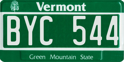 VT license plate BYC544