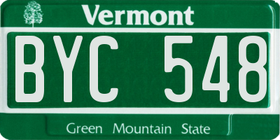 VT license plate BYC548