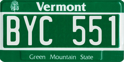 VT license plate BYC551