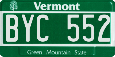 VT license plate BYC552