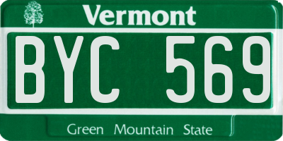 VT license plate BYC569