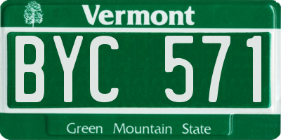 VT license plate BYC571